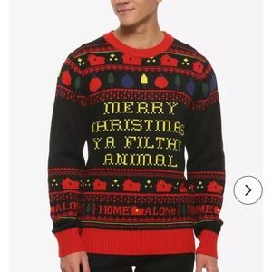 Hot Topic Home‎ Alone Filthy Animal Fair Isle Sweater Christmas Sweater Size XS